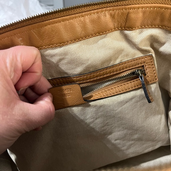 Gucci Beige and Brown Tote with Red and Green Stripe - Picture 5 of 12